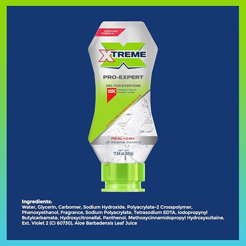 Xtreme Pro-Expert Hair Gel 17.63 Oz - Alcohol Free, 3 Pack