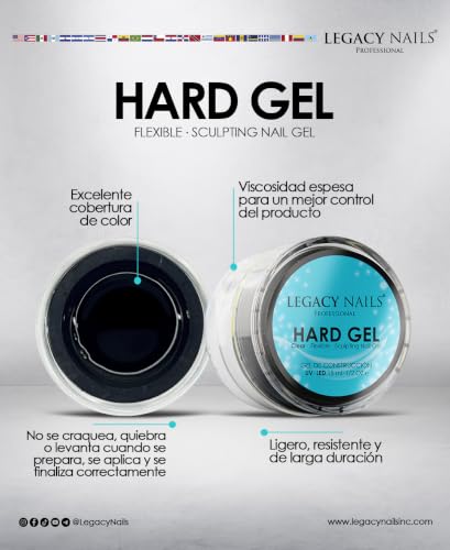 Legacy Nails Hard Builder Gel - Professional Sculpting Gel, Light Blush