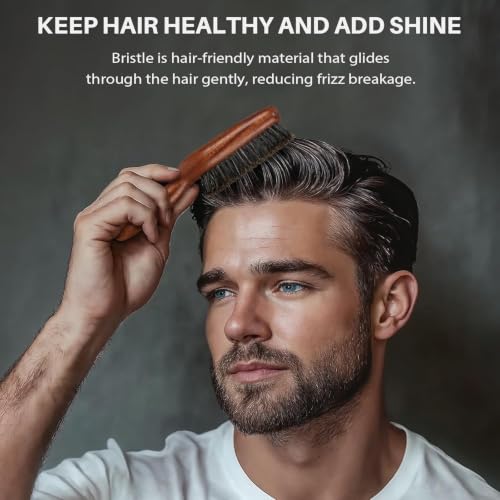 RAVEGO Boar Bristle Hair Brush for Men - Beard & Hair Styling