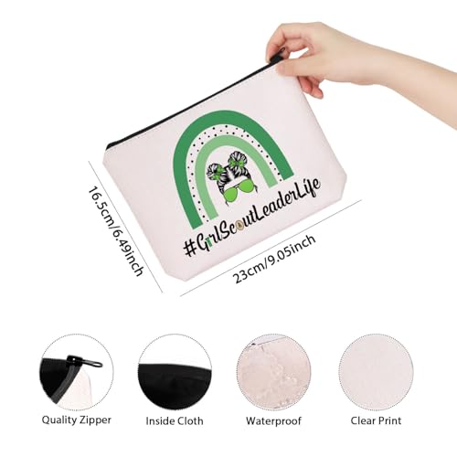 Leader Life Canvas Makeup Bag - Durable Zipper Pouch for Travel