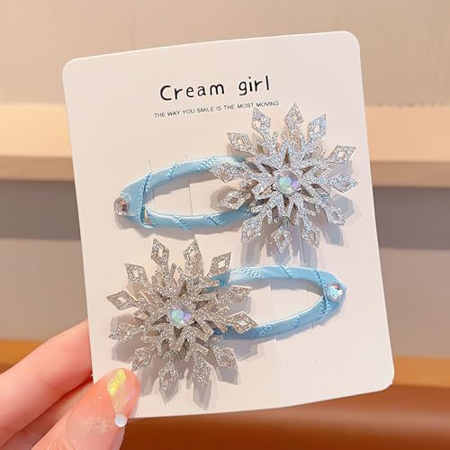 8PCS Snowflake Hair Clips - Festive Christmas Hair Accessories
