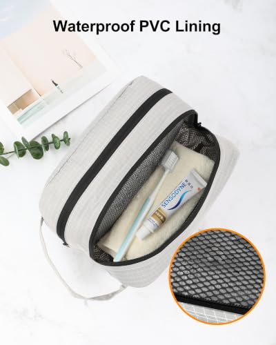 GOX Toiletry Travel Bag, Dual Compartment Portable Organizer - Grey