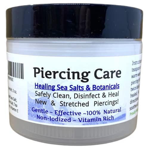 Urban ReLeaf Piercing Care Soothing Sea Salt & Botanical Aftercare - 1 (3 Ounce) - Gentle Healing for New & Stretched Piercings