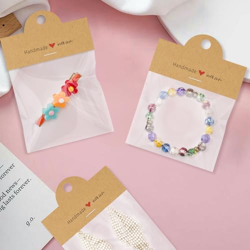 100 Pcs Jewelry Packaging Set with Clear Bags & Display Cards