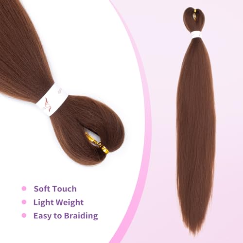 LumosHair 30 Inch Pre-Stretched Braiding Hair - 8 Packs Synthetic Fiber