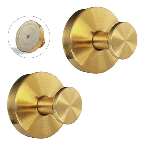 Welsa Gold Suction Cup Hooks - 2 Pack, Heavy Duty, No Drill