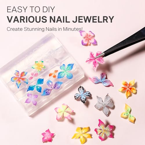 MIZHSE 3D Nail Art Gel Kit with Silicone Molds & Nail Forms