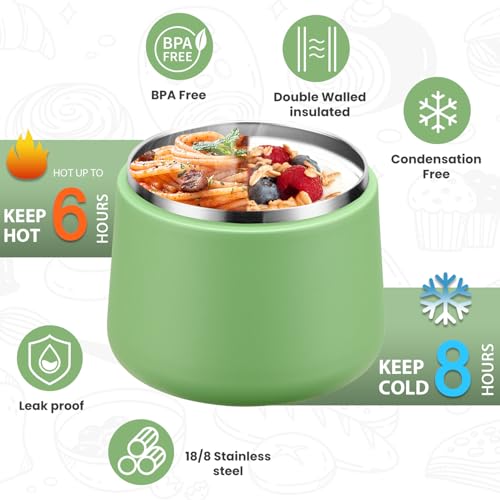 14oz Vacuum Insulated Soup Thermo - Leakproof Kids Lunch Container