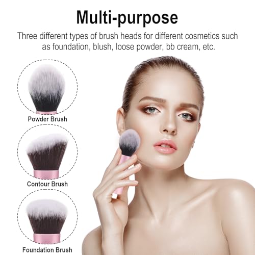 3PCS Premium Makeup Brush Set - Foundation, Contour & Powder