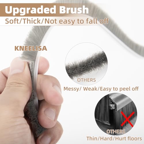 KNEELISA 39” Door Sweep Brush Seal - Silicone Adhesive Gap Filler