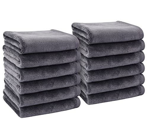 KinHwa Reusable Microfiber Makeup Remover Cloths - 12 Pack Face Washcloths