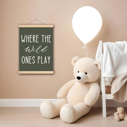 Green Nursery Wall Art Poster with Hanger Frame - 12x17 Inches