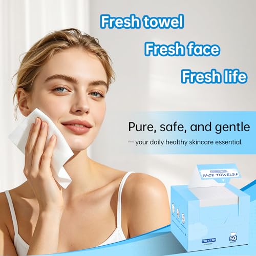 HOMERHYME Disposable Face Towels - 200 Count Biodegradable Makeup Remover Wipes