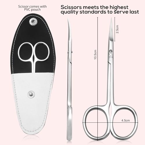 ROUSE Modern Professional Stainless Steel Cuticle Scissors for Manicure & Pedicure