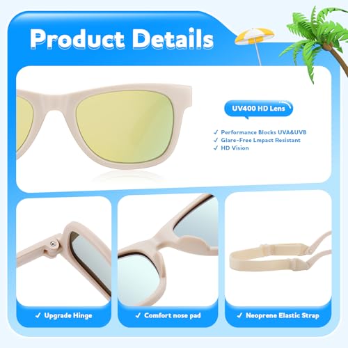 UV400 Baby Sunglasses with Strap for Infants & Toddlers