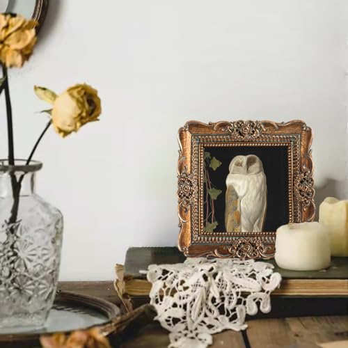 VINLIFE 3x3 Vintage Picture Frames - Antique Bronze Ornate Design
