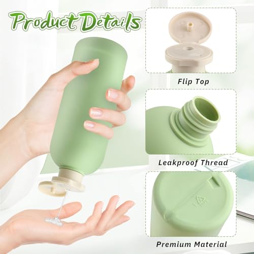 5 Pack 400ml Refillable Travel Squeeze Bottles with Flip Caps