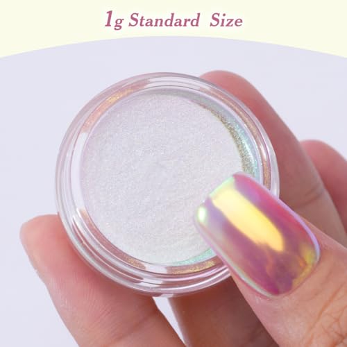 Pretty Diva Aurora Chrome Nail Powder - Iridescent Mermaid Glitter
