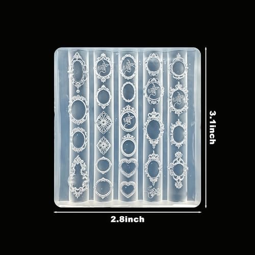 3D Silicone Nail Art Frame Molds for Gel & Resin Crafts