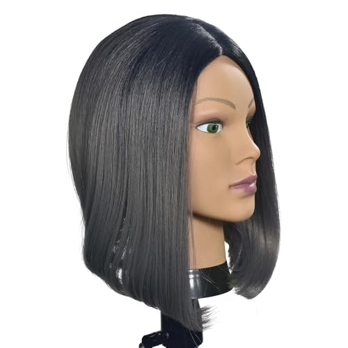 CAZSYSDD 12-A PVC Bald Mannequin Head for Wigs & Cosmetology Practice - Beige Afro
