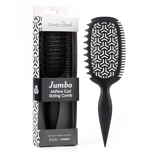 Candy Brush Black Vented Detangling Hair Brush for Wet & Dry Hair - EdgeLift Styling, All Hair Types