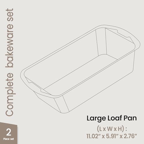 Nonstick Bread Loaf Pan Set - 2 Pack (10.2" & 11") - Oven Safe