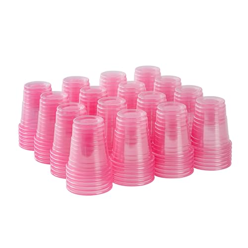 100ct Pink 2oz Mini Clear Shot Glasses - Disposable Party Cups