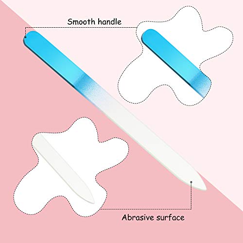 Mudder 12-Piece Glass Nail Files Set with Cases for Manicure