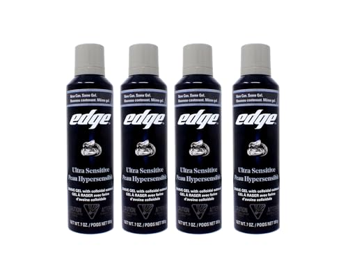 Edge Ultra Sensitive Shave Gel - Fragrance Free, 7 oz (Pack of 4)