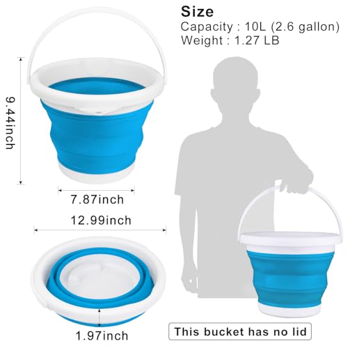 10L Collapsible Mop Bucket with Handle - Portable Cleaning Supplies