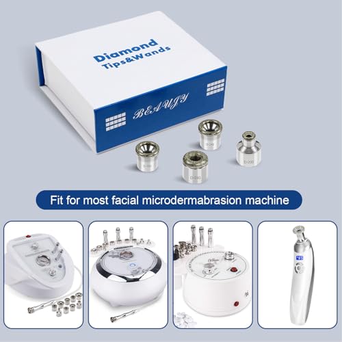 Mcwdoit 4 Pack Diamond Dermabrasion Heads for Microdermabrasion Home Facial Tool