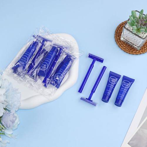 30 Pack Disposable Razors with Shaving Cream - Travel & Hotel Use