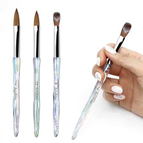 Professional Acrylic Nail Brush Set - 3pcs, Sizes 8/12/14