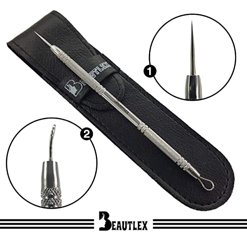 Beautlex Stainless Steel Blackhead & Pimple Extractor Tool - Professional Acne Remover