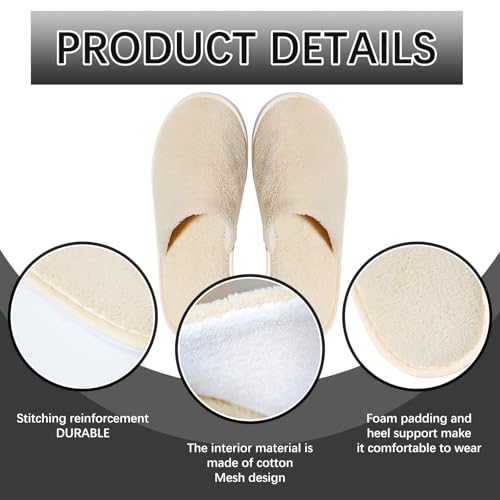 8 Pairs Velvet Guest Slippers - Washable & Reusable Indoor House Shoes