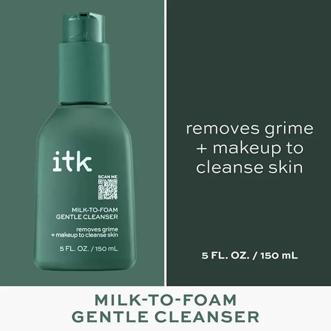 I.T.K. 2-in-1 Milk-to-Foam Facial Cleanser & Makeup Remover - 5 Fl Oz