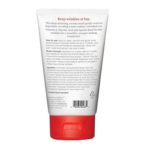 DERMA E Anti-Wrinkle Exfoliating Facial Scrub with Vitamin A, 4 Oz