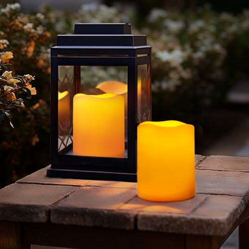Homemory Solar Candles - Waterproof Flameless Outdoor Candles, Set of 2, Dusk to Dawn