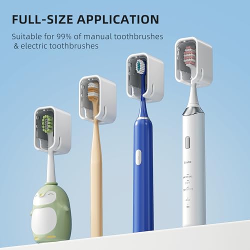 GONGQIN Grey 4 Pack Electric Toothbrush Covers Travel & Wall Mount