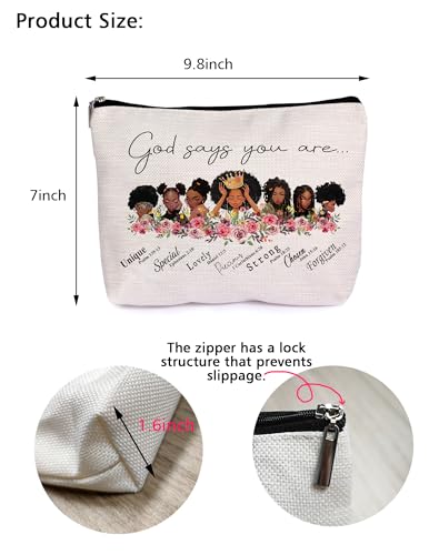 Inspirational African American Cosmetic Makeup Bag for Women - Travel & Gift