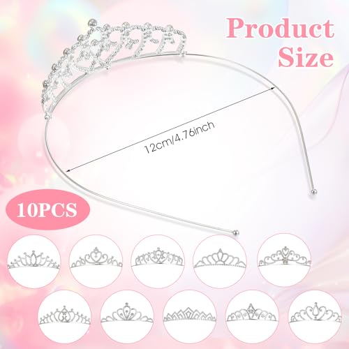 Grevosea 10-Piece Rhinestone Tiara Set for Women and Girls, Princess Crowns