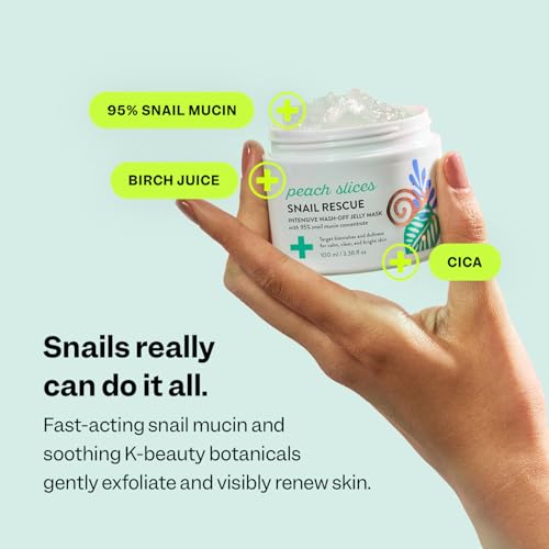 Peach Slices Snail Rescue Jelly Mask - 95% Snail Mucin, 3.38 oz