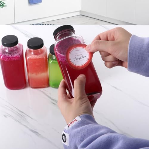 8 oz Glass Juice Bottles - 3 Pack with Lids for Juicing & Smoothies
