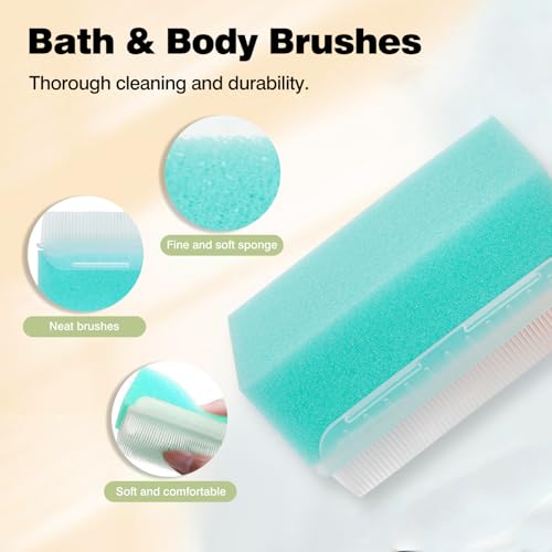 2-Pack Baby Cradle Cap Brush & Bath Sponge Set – 2-in-1 Scalp Massage Tool