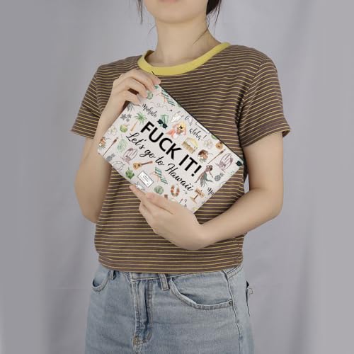 Hawaii Travel Makeup Bag - Go to Hawaii Cosmetic Pouch for Her