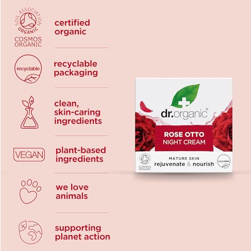Dr. Organic Rose Otto Night Cream for Mature Skin - 50 mL