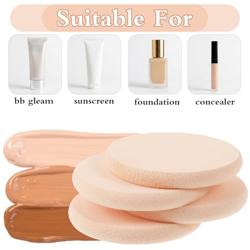 Nogeqi 4-Pack Flat Makeup Sponges for Flawless Foundation Application