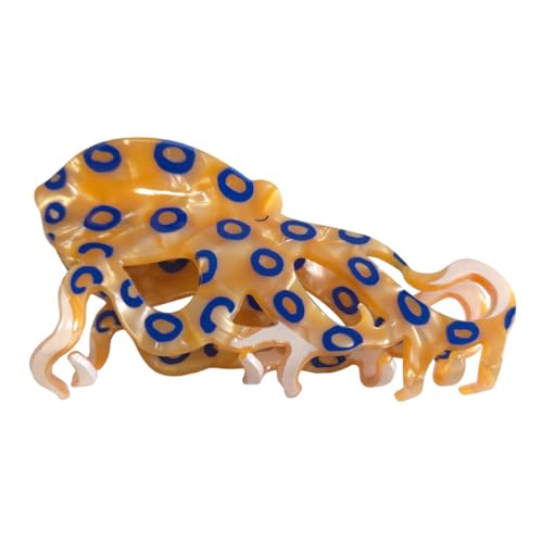 Blue-Ringed Octopus Hair Claw Clip - Durable Cellulose Acetate Accessory