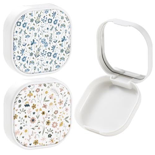 2 Pack Retainer Case with Ventilation and Mirror - Ideal for Mouth Guards & Invisalign