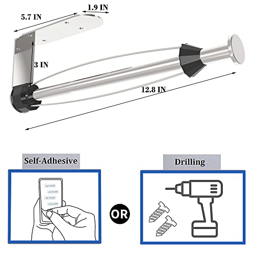 Self-Adhesive Under Cabinet Paper Towel Holder - Brushed Nickel Stainless Steel